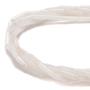 Natural White Jade Cylinder Tube Beads Size 4x13mm 15.5'' Strand