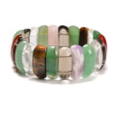 Mixed Gemstone Double Drill Bracelet Oval Shape Beads Size 10x25mm 7.5'' Length