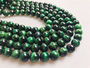Green Tiger's Eye Smooth Round Beads 4mm 6mm 8mm 10mm 12mm 14mm 15.5" Strand