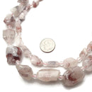 Auralite 23 Rough Nugget Chunks Side Drill Beads 8x15mm 10x20mm 15.5" Strand