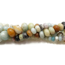 Multi-Color Amazonite Smooth Rondelle Beads 4x6mm 5x8mm 6x10mm 8x12mm 15.5" Strand