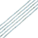 Natural Translucent Aquamarine Faceted Round Beads Size 2mm 3mm 4mm 15.5'' Strd