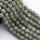 large hole labradorite matte round beads