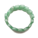 Green Aventurine Double Drill Leaf Shape Bracelet 15x20mm Length 7.5"