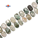 Sky Mountain Jade Rectangle Slice Faceted Octagon Beads Size 15x20mm 15.5''Strnd