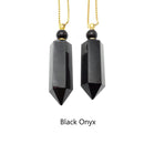 natural stone essential oil necklace perfume bottle faceted Points gold chain