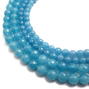blue sponge quartz faceted round beads