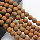 wood grajasper matte round beads