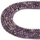 Natural Amethyst Faceted Rondelle Beads Size 3x5mm 3.5x5mm 15.5'' Strand