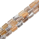 Botswana Agate Faceted Cylinder Beads Size 10x16mm 15.5'' Strand