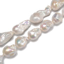 White Fresh Water Pearl Baroque Shape Beads Size15x25-20x30mm 15.5'' Strand