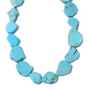 Light Blue Magnesite Turquoise Freeform Slice Beads 20x25mm 25x30mm 15.5'' Strd