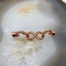 rose gold plated copper with micro pave clear zircon clasp