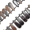 smoky quartz graduated smooth teardrop beads