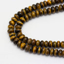 large hole yellow Tiger's eye smooth rondelle beads