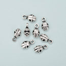 925 Sterling Silver Double Sided Skull Charm Pendant Size 9x17mm 2pcs per Bag
