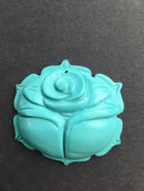 blue magnesite hand carved rose pendant