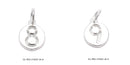 925 Sterling Silver Number Zero to Nine Pendant Charm Size10mm Sold 3Pcs Per Bag