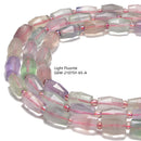 Light / Dark Fluorite Faceted Barrel Shape Beads Size 10x14mm 15.5'' Strand