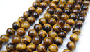 Yellow Tiger's Eye Smooth Round Beads 4mm 6mm 8mm 10mm 12mm 14mm - 20mm 15.5" Strand