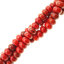 red magnesite turquoise smooth rondelle