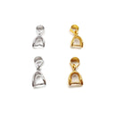 Silver/Gold Pendant Charm Pinch Bail Making Findings Approx 6x14mm 10pcs Per Bag
