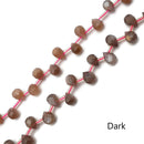 Natural Peach Moonstone Faceted Briolette Teardrop Beads Size 6x9mm 15.5" Strand