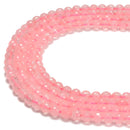 Rose Quartz Faceted Round Beads Size 6mm 15.5'' Strand