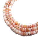 pink opal irregular faceted rondelle beads