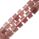 Strawberry Quartz Faceted Rondelle Wheel Disc Beads Approx 6x8mm 15.5" Strand