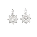 925 Sterling Silver Ship Wheel Charm Pendant Size 12mm 5pcs per Bag