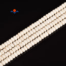 White Howlite Turquoise Faceted Rondelle Beads Size 4x7mm 15.5'' Strand