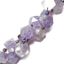amethyst graduated short fat faceted points beads
