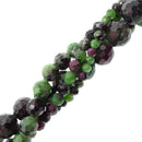 natural ruby zoisite faceted round beads