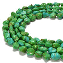Green Howlite Turquoise Nugget Chunk Beads Size 10x12mm 15.5'' Strand
