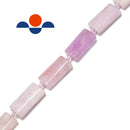 kunzite faceted flat rectangle cylinder tube beads