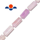 kunzite faceted flat rectangle cylinder tube beads 