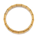 Gold Plated Hematite Double Drilled Bangle Bracelet Beads 10x12mm 7.5'' Length