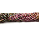 Multi Color Tourmaline Gradient Faceted Rondelle Beads 2x3mm 15.5" Strand