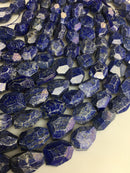 natural lapis lazuli faceted nugget chunk beads