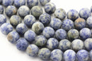 blue spot jasper matte round beads