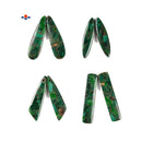 Natural Malachite With Pyrite Pendant Earrings Sold Per Pair