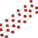 Carnelian Hand Carved Rose Flower Gemstone Beads Size 10mm 12mm 10pcs Per Strand