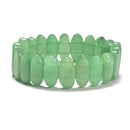 Green Aventurine Double Drill Bracelet Oval Shape Beads Size 10x20mm 7.5" Length