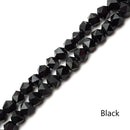 Crystal Glass Faceted Star Cut Round Beads 6mm 13" Strand