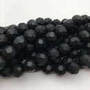 black onyx matte big faceted round beads