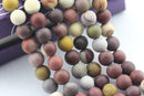 large hole mookaite matte round beads