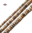 Natural Fossil Coral Smooth Rondelle Beads 4x6mm 5x8mm 6X10mm 15.5" Strand