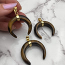 yellow Tiger's eye cresent moon pendant