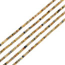 Natural Golden Blue Tiger Eye Faceted Rondelle Beads Size 3x4mm 15.5'' Strand